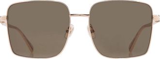 Ferragamo Green Square Ladies Sunglasses SF330S 752 57