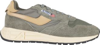 Autry Green Reelwind Low Side-Logo Suede Sneakers