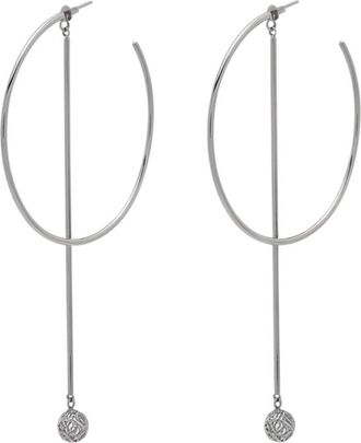 Georgina Jewelry Womens Runway Long Pendulum Earrings In Silver