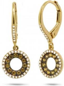 Allurez 0.21ct Diamond & 0.31ct Yellow Sapphire 14k Yellow Gold Earrings