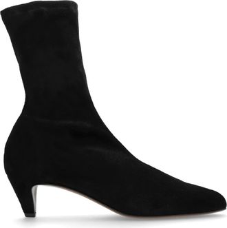 Neous Gehakte enkellaarzen Kora - Dames - Laarzen met Hak - Zwart - 36 EU - Leer - Schoenen