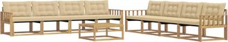 vidaXL Conjunto De Sof&aacute;s De Exterior 9 Uds. Y Beige Vidaxl