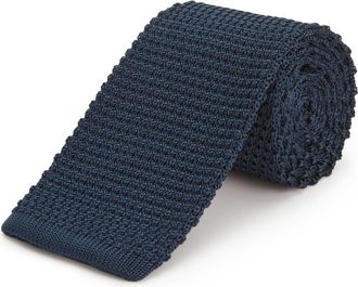 Oliver Brown Pure Silk Knitted Tie - Navy