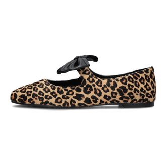 Stefano Lauran Schoenen, Dames, Bruin, 41 EU, Bruine Ponyhair Ballerinas met Strik
