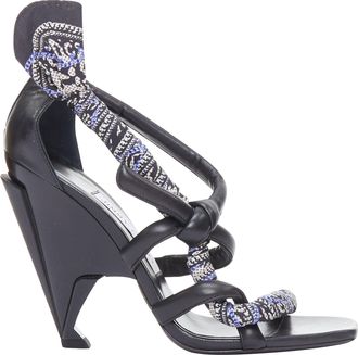 Jimmy Choo London Kalypso scarf architectural heel sandals