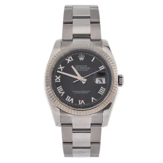 Rolex Oyster Perpetual Datejust Automatic Watch Stainless Steel and White Gold 36 in Metallic Silver at Nordstrom