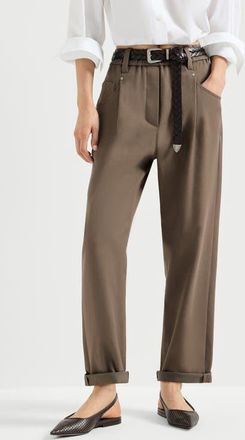Brunello Cucinelli Baggy Pull-On trousers in Brown at Nordstrom, Size 42 It