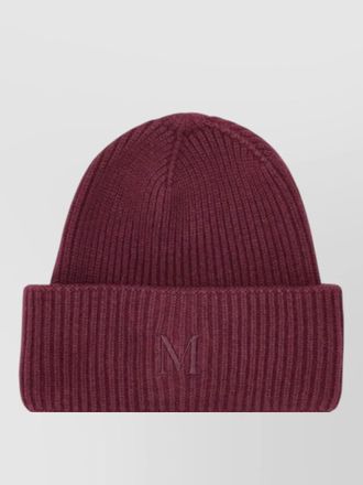 Max Mara knit hat beanie ribbed texture folded cuff