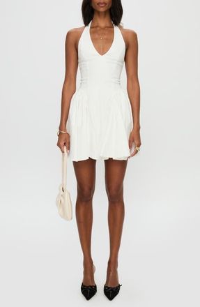 Princess Polly Karisse Halter Minidress in White at Nordstrom, Size 10