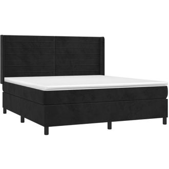 vidaXL Vidaxl - Cama Box Spring Con Colch&oacute;n Terciopelo Negro 180x200 Cm