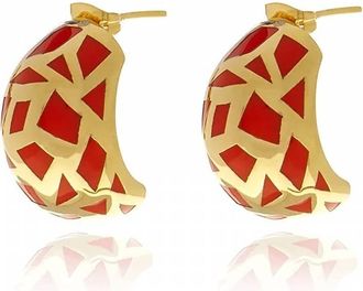 Georgina Jewelry Womens Les Raciness Carmelina Resin Earrings In Gold