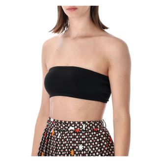 Maison Margiela Sleeveless Tops, female, Black, Size: S Strapless Bandeau Top