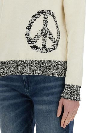Moschino Mesh With Inlay Pattern Sweater - White