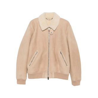 Canali Giacca Bomber con Collo in Shearling - - Jackets - Uomo - Beige - M
