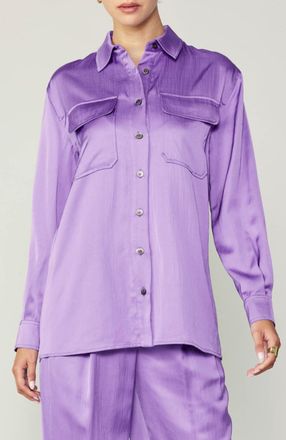 Current Air Silky Buttoned Shirt In Royal Lilac