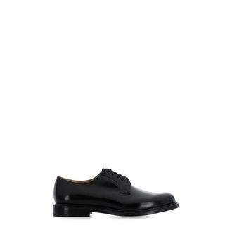 Churchs Zwarte Leren Veterschoenen - Heren - Nette schoenen - Zwart - 42 1/2 EU - Schoenen
