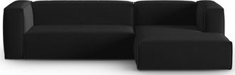 BLOOMINGLOFT 4-Sitzer Design Ecksofa Mackay mit Eckteil rechts, Samtbezug