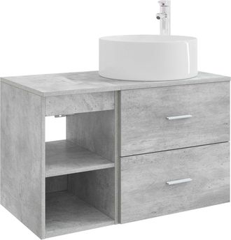 vidaXL Juego De Muebles De Ba&ntilde;o 2 Uds. Gris Hormig&oacute;n Vidaxl