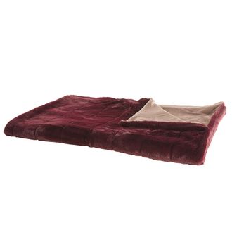 Beliani Manta De Poli&eacute;ster Borgo&ntilde;a 150 X 200 Cm Mullida Suave Estilo Retro Dormitorio Sala De Estar Tantan
