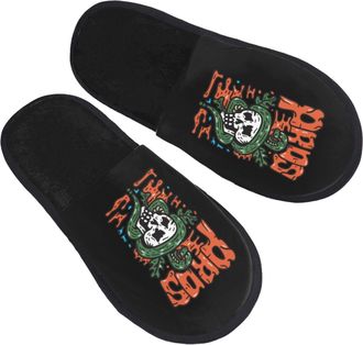 Generic House Slipper Skeletons And Snakes Cosy Spa Slippers Comfortable Plush Ladies Slippers Guest Family L