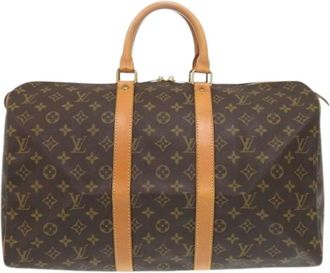 Louis Vuitton Pre-owned Boston Bag - Heren - Vintage Weekendtas - Bruin - ONE Size - Leer - Vintage