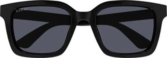Gucci Sunglasses, unisex, Black, Size: 54 MM Rectangular Sunglasses