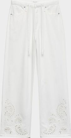 Rag & Bone Ultra Featherweight Phoebe Drawstring Embroidered Jeans
