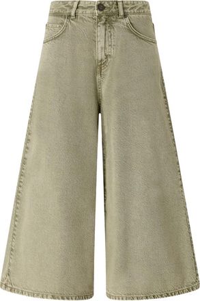 Pinko Bermuda in tela denim - Dames - Loose Fit Jeans - Groen - W27 - Denim - Jeans