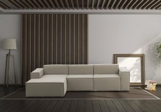 Talamo Italia Sof&aacute; Fijo Jessica, Sof&aacute; Modular 3 Plazas Pen&iacute;nsula Izquierda, 100% Made In Italy, Sof&aacute; Moderno En Tela, Cm 300x170h70, T&oacute;rtola, Con Embalaje Reforzado
