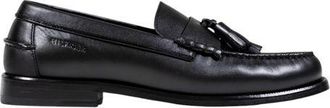 Tommy Hilfiger Zwarte Leren Instap Loafers