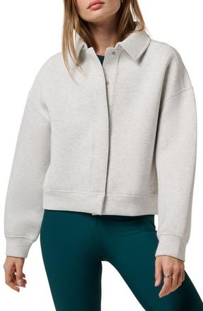 Travis Mathew Cloudscape Button-Up Jacket in Heather Light Grey at Nordstrom, Size Xx-Large