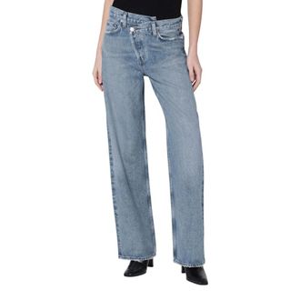 A Gold E Straight Jeans, female, Gray, Size: W25 Arc Criss Cross Jeans