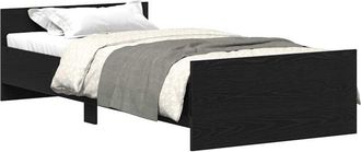 vidaXL Bed Frame without Mattress Black Oak 75x190 cm Engineered Wood Vidaxl