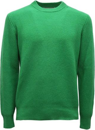 Ballantyne R Neck Pullover - Heren - Ronde hals truien - Groen - M - Wol - Truien & Vesten