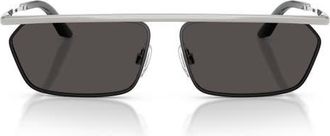 Dolce & Gabbana 60mm Rectangular Sunglasses in Silver/Matte Black /Grey at Nordstrom