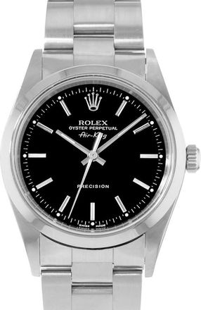 Rolex Pre-owned Rolex Air King 34 Automatic Chronometer Black Dial Mens Watch 14000M BKSO