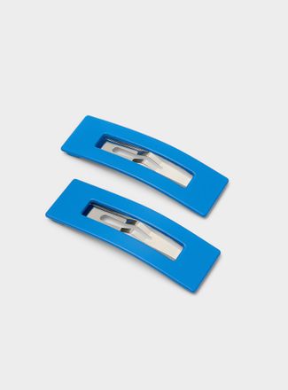 Simons Womens Matte rectangular barrettes Set of 2
