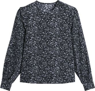 La Redoute Collections Bedrukte blouse met ronde hals en lange mouwen
