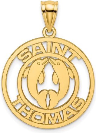 Diamond2Deal 14k Yellow Gold SAINT THOMAS Dolphins Charm
