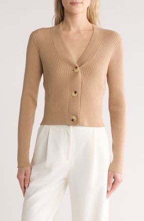 Vince Rib Cardigan in Dk Camel at Nordstrom Rack, Size Medium