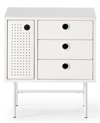 Teulat Design Nacht-/Beistelltisch Punto White 48 x 55 cm