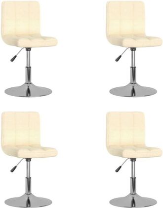 vidaXL Vidaxl - Sillas De Comedor Giratorias 4 Unidades Tela Crema