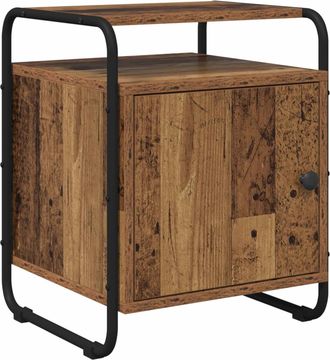 vidaXL Mesa De Noche Madera Envejecida Madera De Ingenier&iacute;a Vidaxl