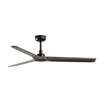 Netlighting Heywood Medium Black Dark Wood Ceiling Fan With DC Motor 6 Speed