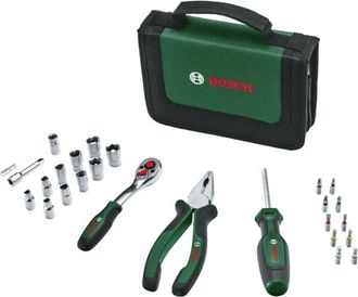 Bosch Home And Garden Mobility Juego De Herramientas Manuales, 26 Piezas Kit De Herramientas Compacto Y Port&aacute;til Para Tareas De Bricolaje, Carraca De 1/4, A
