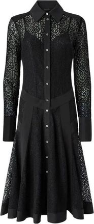Pinko Pinko - Rossese Midi Shirt Dress - Dames - Jurken - Zwart - Maat: M Katoen