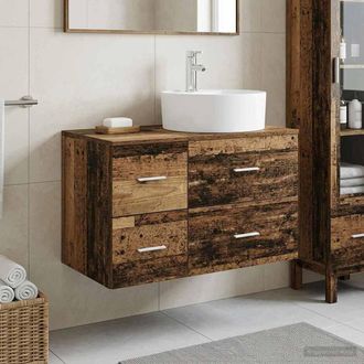 vidaXL Vidaxl Set Di Mobili Per Il Bagno 2 Pz Legno Antico