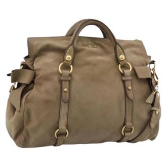 Miu Miu Pre-owned Hand Bag - Dames - Vintage Handtas - Beige - ONE Size - Su&egrave;de - Vintage