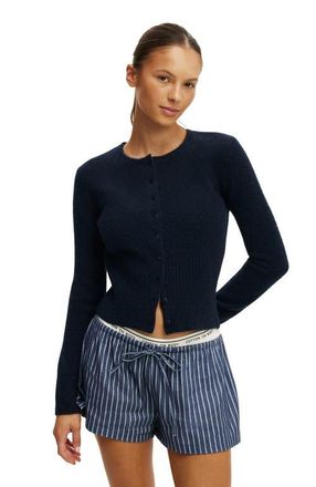 Cotton On Womens Fluffy Fitted Knit Cardi in Steely Blue at Nordstrom, Size Xx-Small