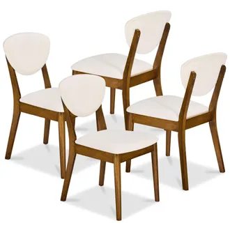 Best Choice Products Set of 4 Wooden Dining Chairs, Wood Modern Farmhouse Upholstered Chairs